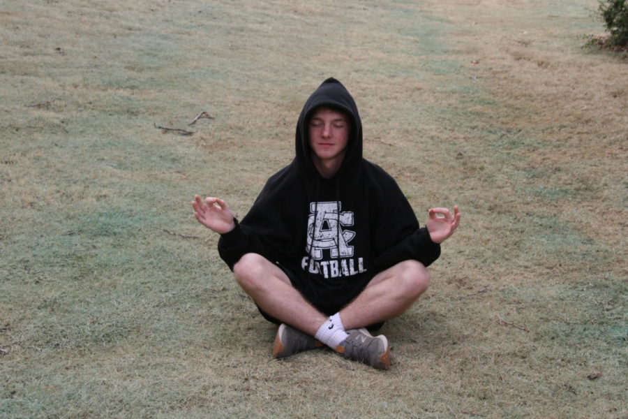 Sophomore Jaxton Barrett meditates his stress away. He said mediation “has a magical way of relieving stress.