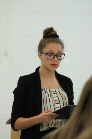 Freshman Candace Taggart gives her speech at the district Congressional Debate competition Nov. 14.