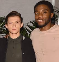 Tom Holland and Chadwick Boseman