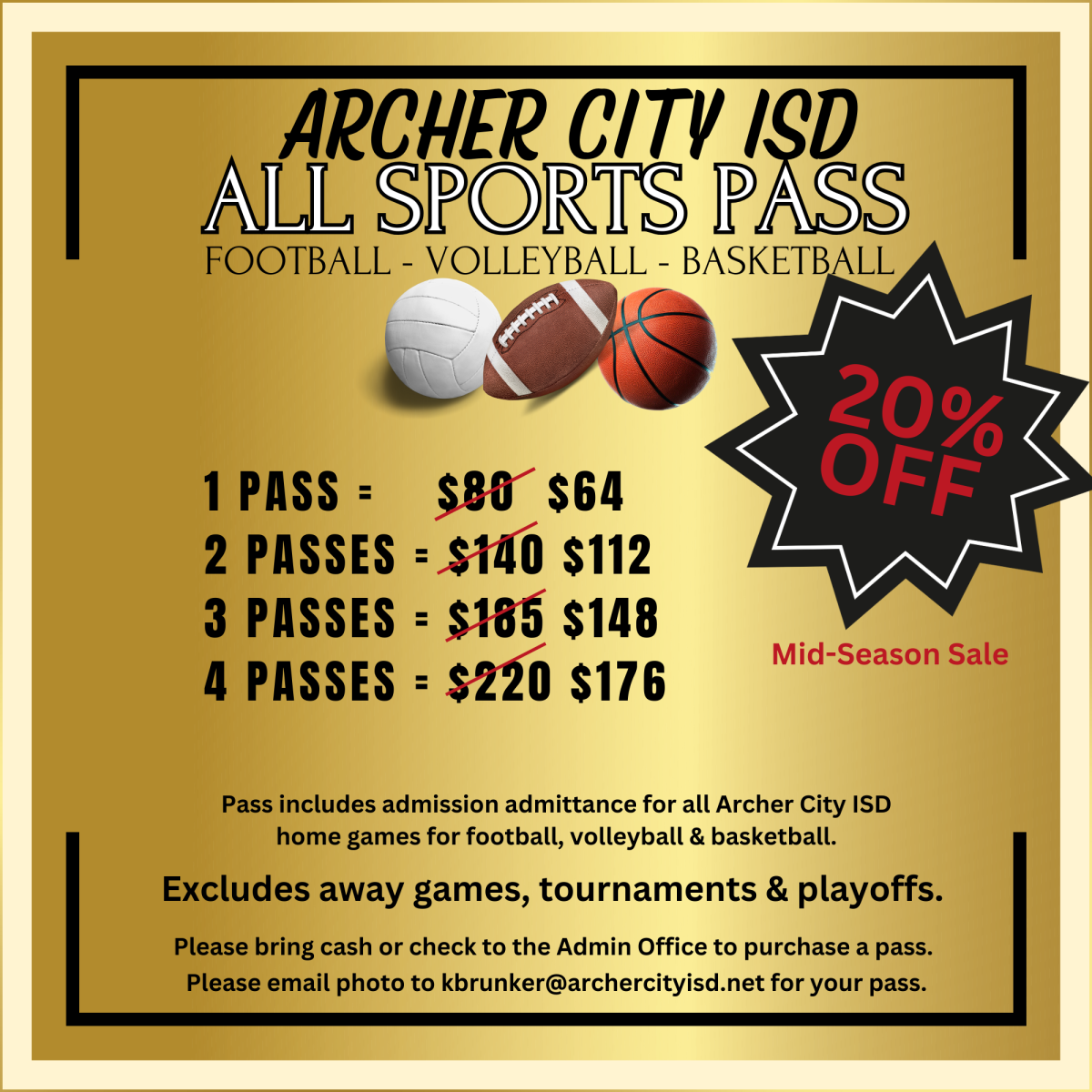 Mid-season sale for all sports pass