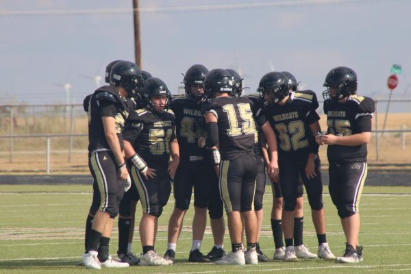 Quarterback, freshman Seth Truette hypes up his team.